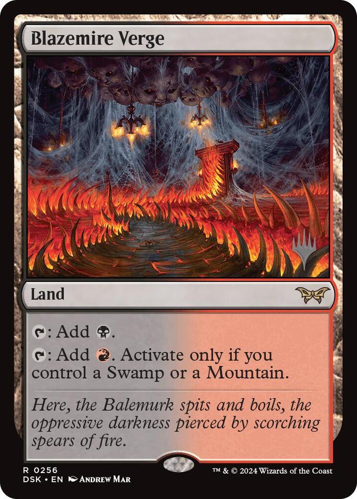 Blazemire Verge 256 (Promo Pack: Duskmourn: House of Horror)  - Foil | Good Games Adelaide SA