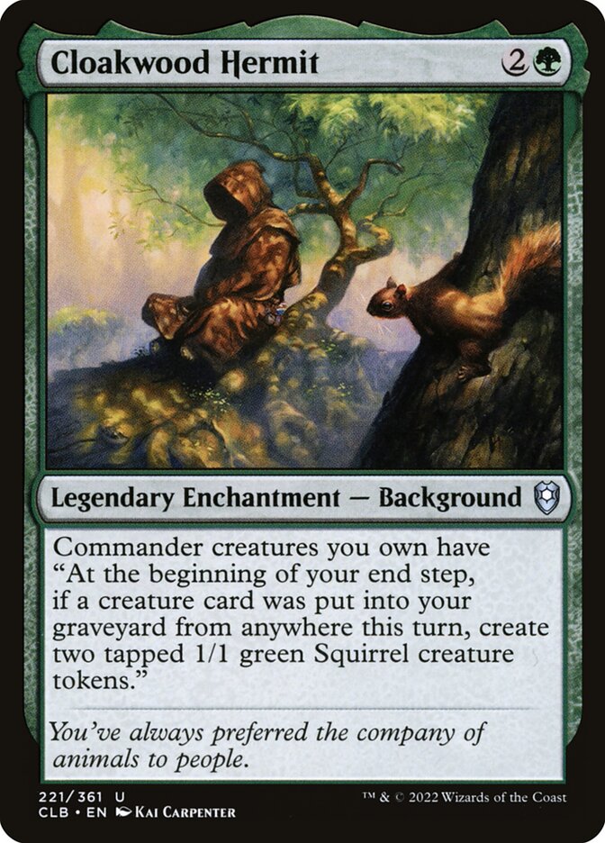 Cloakwood Hermit 221 (Commander Legends: Battle for Baldur's Gate)  - Foil | Good Games Adelaide SA