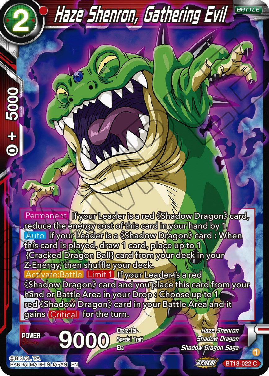 Haze Shenron, Gathering Evil (BT18-022) [Dawn of the Z-Legends] | Good Games Adelaide SA