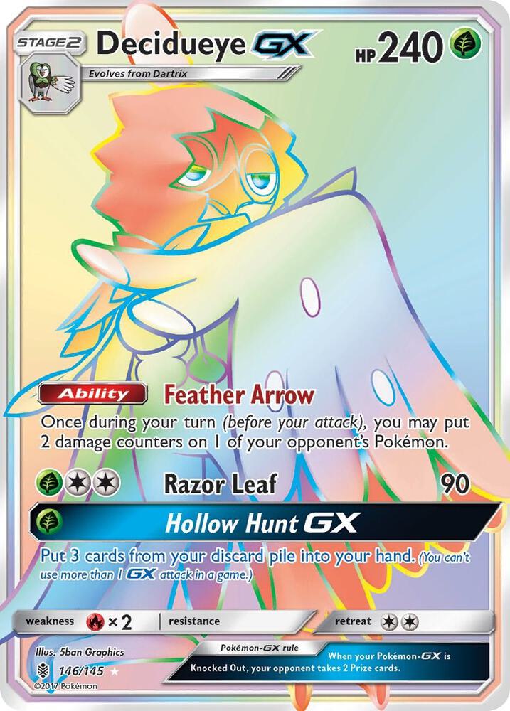 Decidueye GX Secret 146/145 (SM - Guardians Rising)  - Holofoil | Good Games Adelaide SA