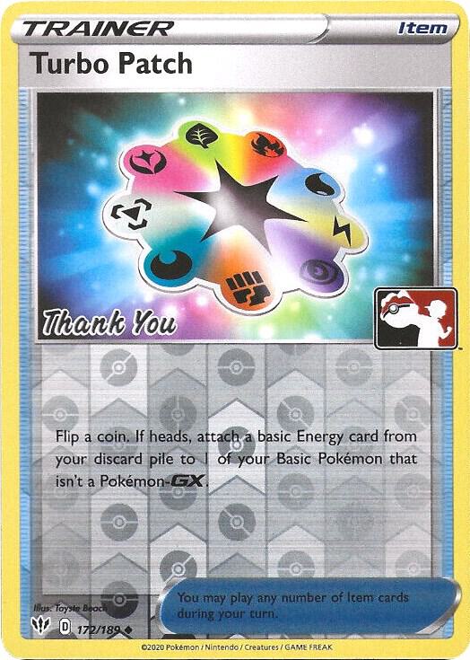 Turbo Patch 172 189 Pokemon League Thank You 172/189 (League & Championship Cards)  - Reverse Holofoil | Good Games Adelaide SA