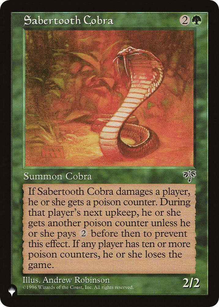 Sabertooth Cobra  (The List Reprints)  | Good Games Adelaide SA