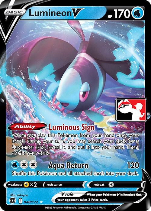 Lumineon V Series 2/3 040/172 (Prize Pack Series Cards)  - Holofoil | Good Games Adelaide SA