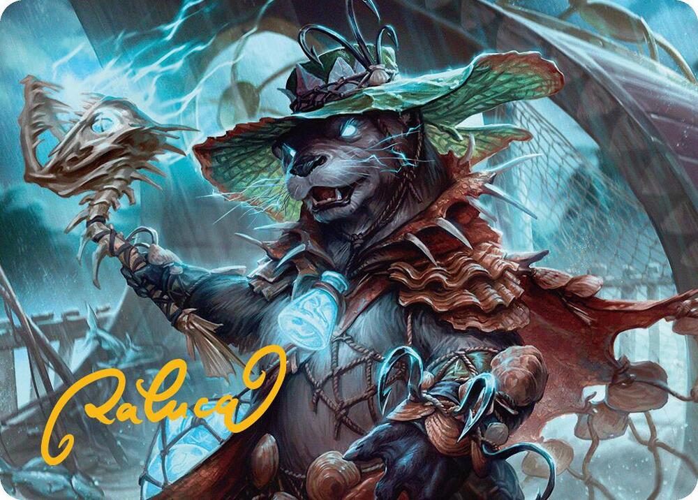 Tempest Angler Art Card Gold Stamped Signature 30 (Art Series: Bloomburrow)  | Good Games Adelaide SA