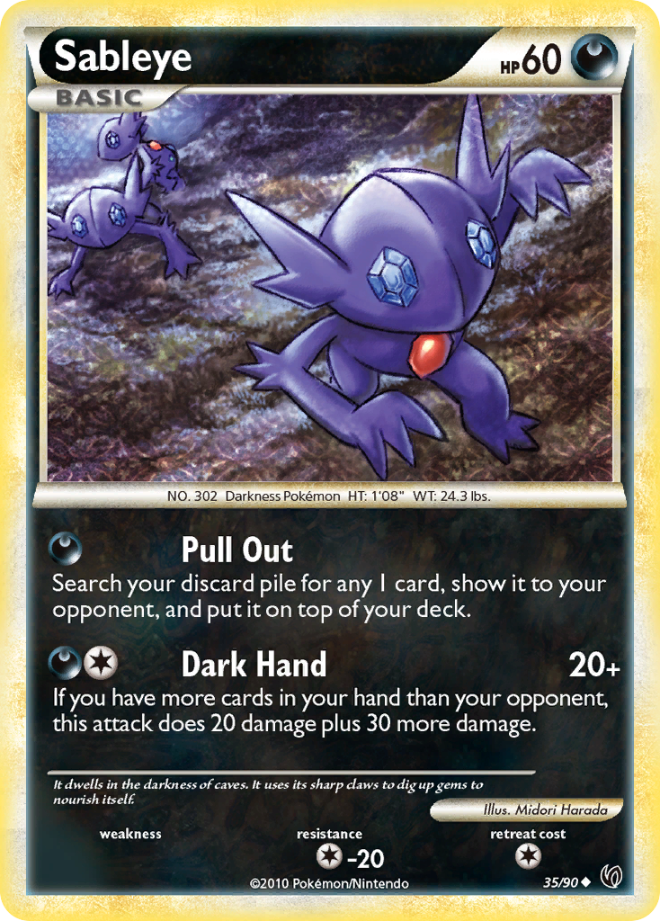 Sableye (35/90) [HeartGold & SoulSilver: Undaunted] | Good Games Adelaide SA