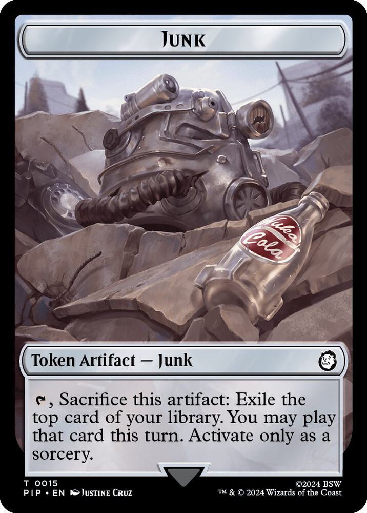 Junk Zombie Mutant Double Sided Token 15 // 7 (Universes Beyond: Fallout)  - Foil | Good Games Adelaide SA