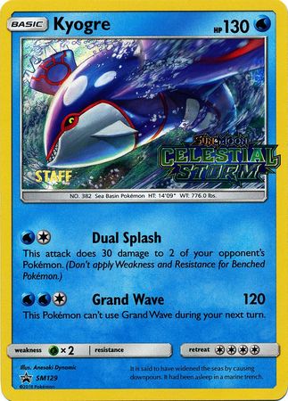 Kyogre (SM129) (Staff Prerelease Promo) [Sun & Moon: Black Star Promos] | Good Games Adelaide SA