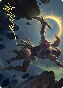 Nighthawk Scavenger Art Card Gold Stamped Signature 58 (Art Series: Zendikar Rising)  | Good Games Adelaide SA