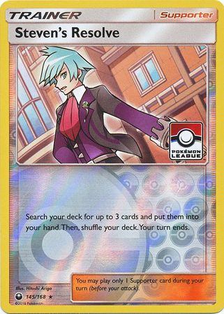 Steven's Resolve (145/168) (League Promo) [Sun & Moon: Celestial Storm] | Good Games Adelaide SA