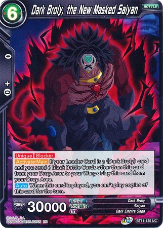 Dark Broly, the New Masked Saiyan [BT11-135] | Good Games Adelaide SA