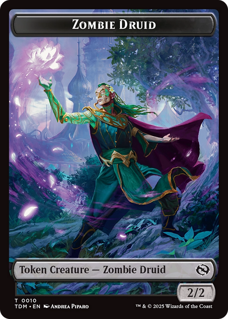 Treasure // Zombie Druid Double-Sided Token [Tarkir: Dragonstorm Tokens] | Good Games Adelaide SA