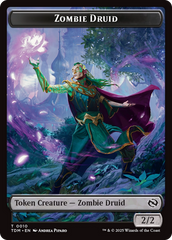 Treasure // Zombie Druid Double-Sided Token [Tarkir: Dragonstorm Tokens] | Good Games Adelaide SA