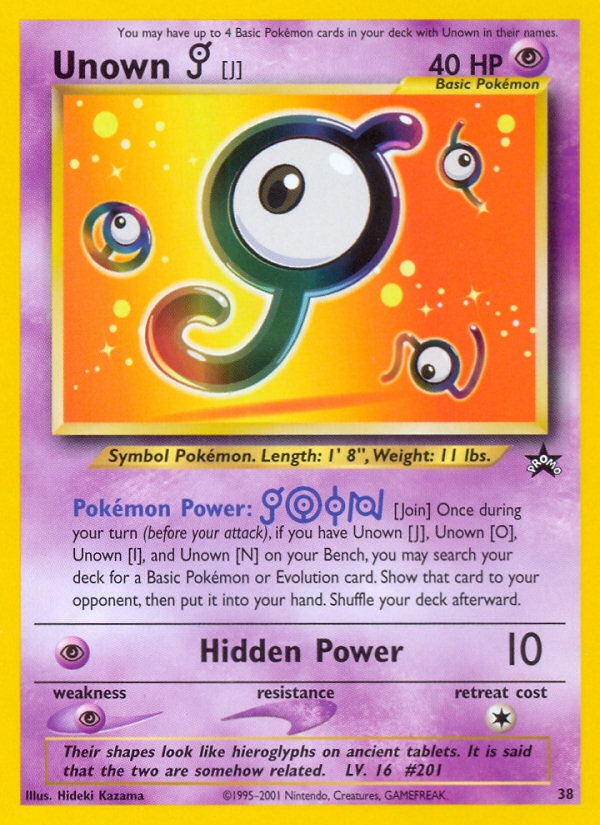 Unown [J] (38) [Wizards of the Coast: Black Star Promos] | Good Games Adelaide SA
