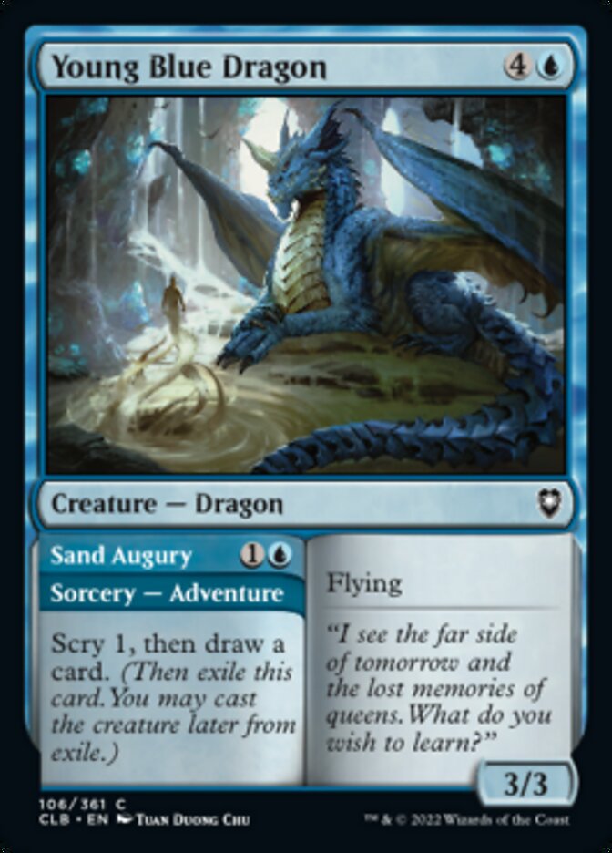 Young Blue Dragon // Sand Augury [Commander Legends: Battle for Baldur's Gate] | Good Games Adelaide SA