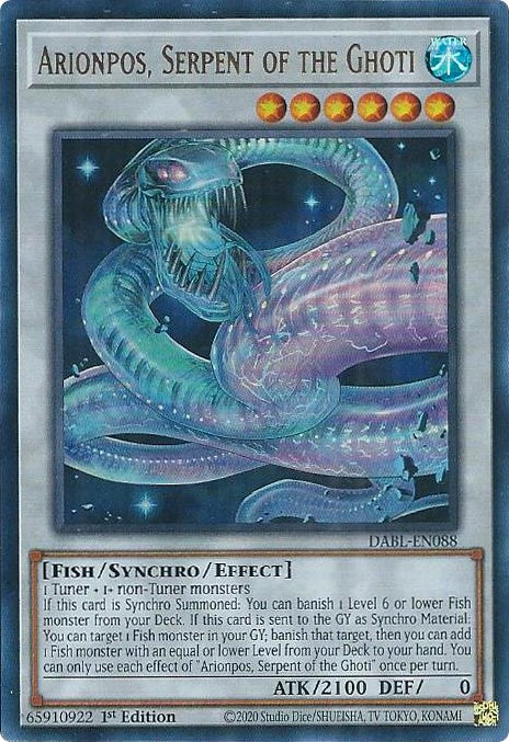 Arionpos, Serpent of the Ghoti [DABL-EN088] Ultra Rare | Good Games Adelaide SA