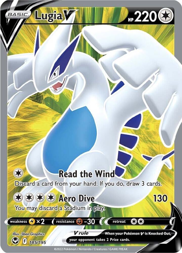 Lugia V Full Art 185/195 (SWSH12: Silver Tempest)  - Holofoil | Good Games Adelaide SA