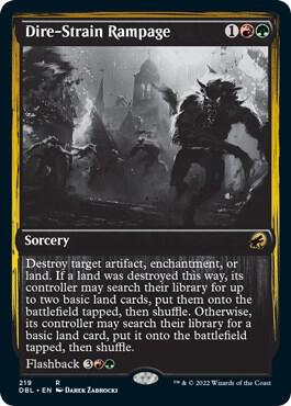 Dire Strain Rampage 219 (Innistrad: Double Feature)  - Foil | Good Games Adelaide SA