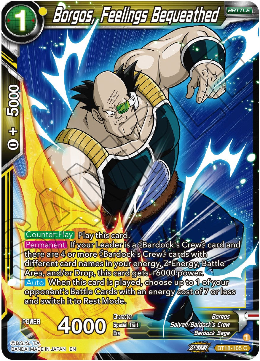 Borgos, Feelings Bequeathed (BT18-105) [Dawn of the Z-Legends] | Good Games Adelaide SA