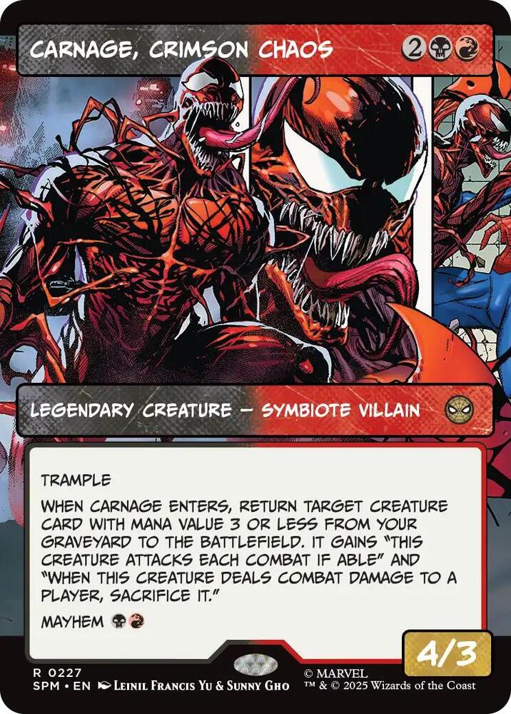 Carnage, Crimson Chaos 227/198 (Marvel's Spider-Man)  - Showcase | Good Games Adelaide SA