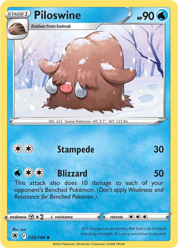 Piloswine (032/189) [Sword & Shield: Astral Radiance] | Good Games Adelaide SA