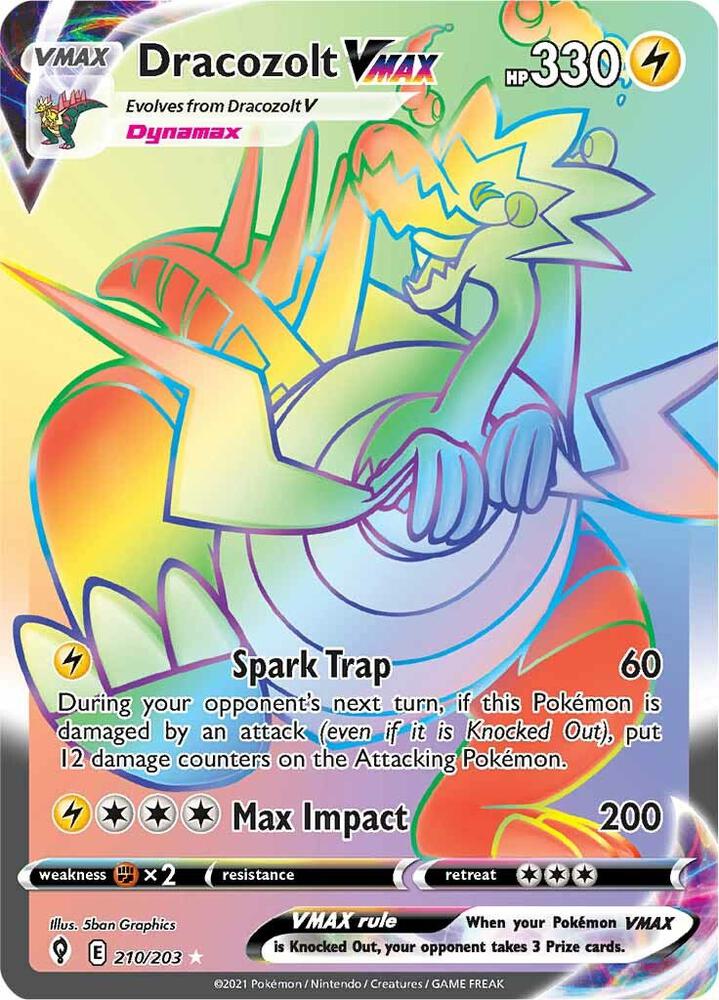 Dracozolt VMAX Secret 210/203 (SWSH07: Evolving Skies)  - Holofoil | Good Games Adelaide SA