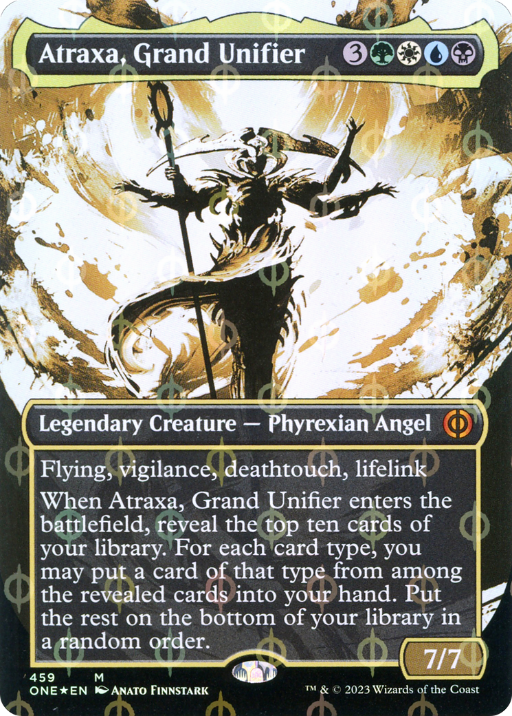 Atraxa, Grand Unifier (Borderless Ichor Step-and-Compleat Foil) [Phyrexia: All Will Be One] | Good Games Adelaide SA