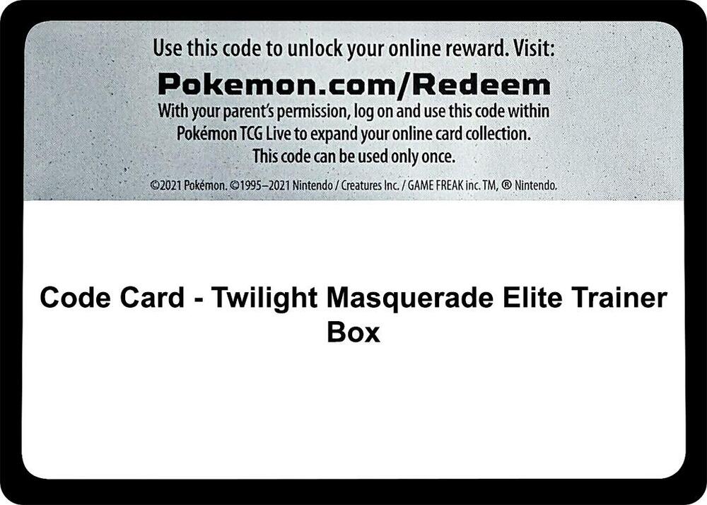 Code Card Twilight Masquerade Elite Trainer Box  (SV06: Twilight Masquerade)  | Good Games Adelaide SA