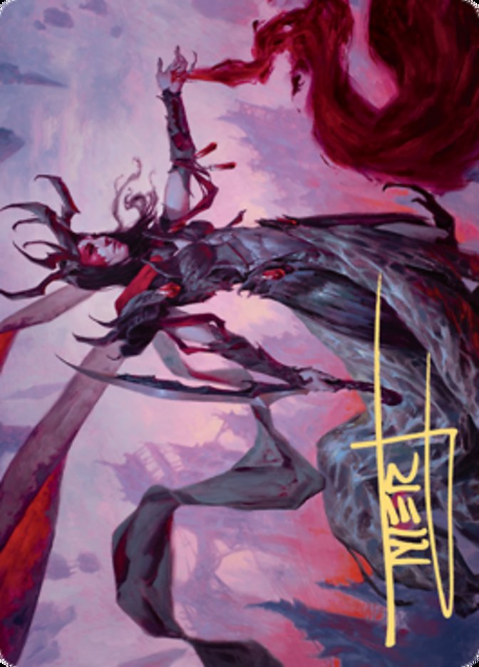 Drana, the Last Bloodchief Art Card (Gold-Stamped Signature) [Zendikar Rising Art Series] | Good Games Adelaide SA