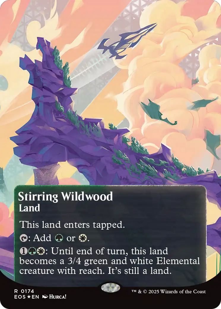 Stirring Wildwood (0174) (Borderless) (Galaxy Foil) [Edge of Eternities: Stellar Sights] | Good Games Adelaide SA