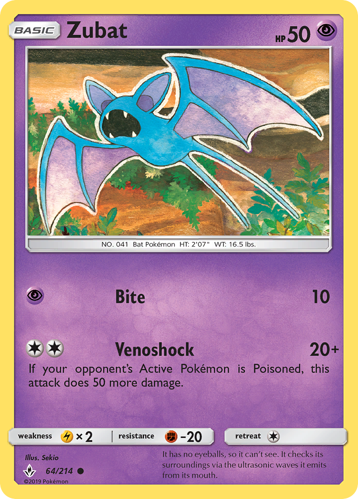 Zubat (64/214) [Sun & Moon: Unbroken Bonds] | Good Games Adelaide SA