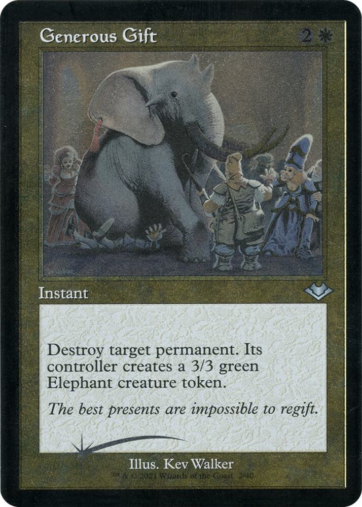 Generous Gift 2 (Modern Horizons)  - Retro Etched Foil | Good Games Adelaide SA