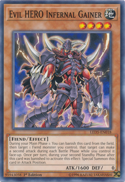 Evil Hero Infernal Gainer [LED5-EN018] Common | Good Games Adelaide SA