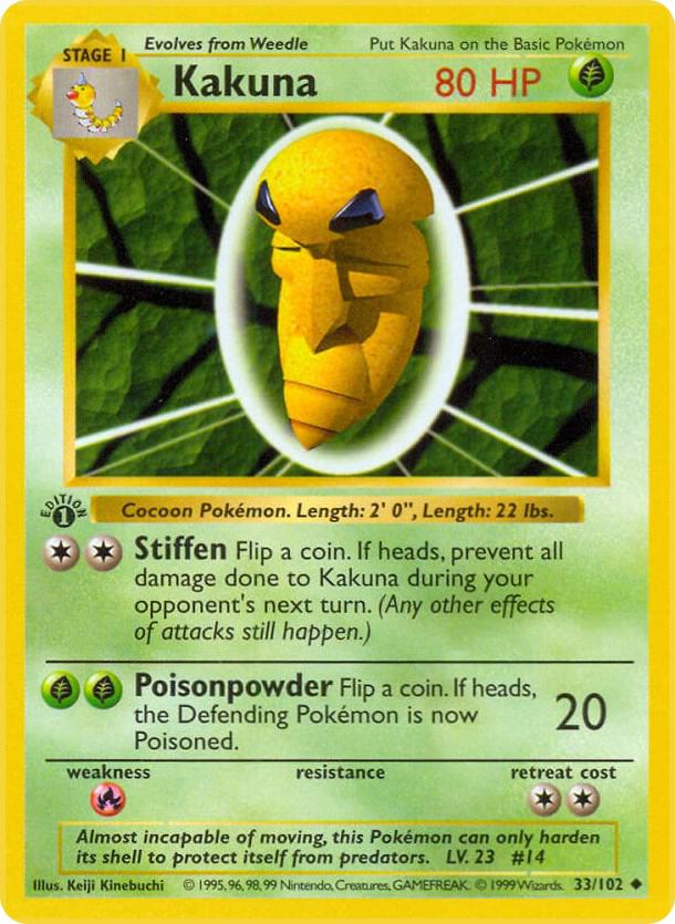 Kakuna 033/102 (Base Set (Shadowless))  - 1st Edition | Good Games Adelaide SA