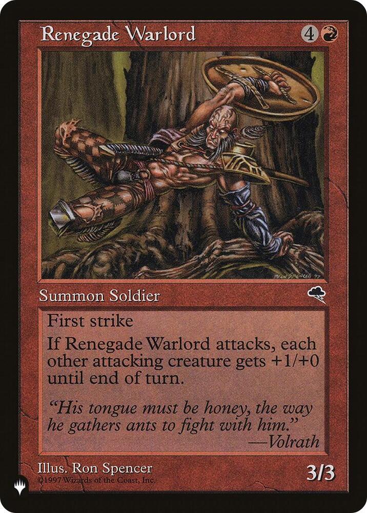 Renegade Warlord  (The List Reprints)  | Good Games Adelaide SA