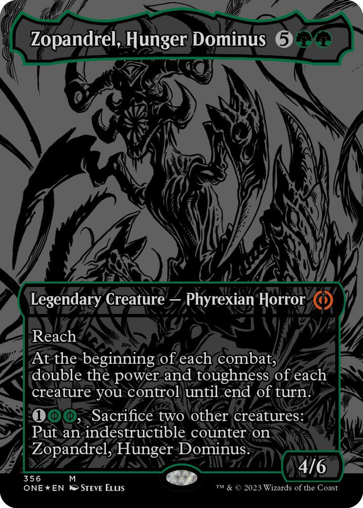 Zopandrel Hunger Dominus Oil Slick Raised Foil 356 (Phyrexia: All Will Be One)  - Foil | Good Games Adelaide SA