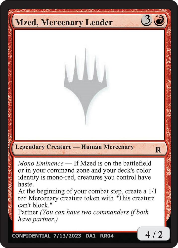 Mzed Mercenary Leader  (Un-Known Event Playtest Cards)  | Good Games Adelaide SA