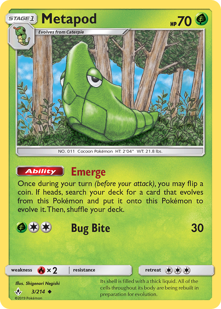 Metapod (3/214) [Sun & Moon: Unbroken Bonds] | Good Games Adelaide SA