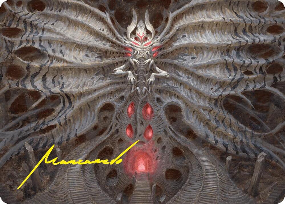 Valgavoth Terror Eater Art Card Gold Stamped Signature 10 (Art Series: Duskmourn: House of Horror)  | Good Games Adelaide SA