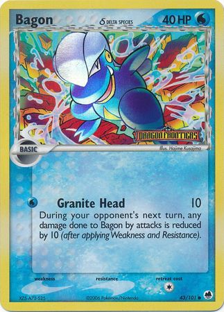 Bagon (43/101) (Delta Species) (Stamped) [EX: Dragon Frontiers] | Good Games Adelaide SA