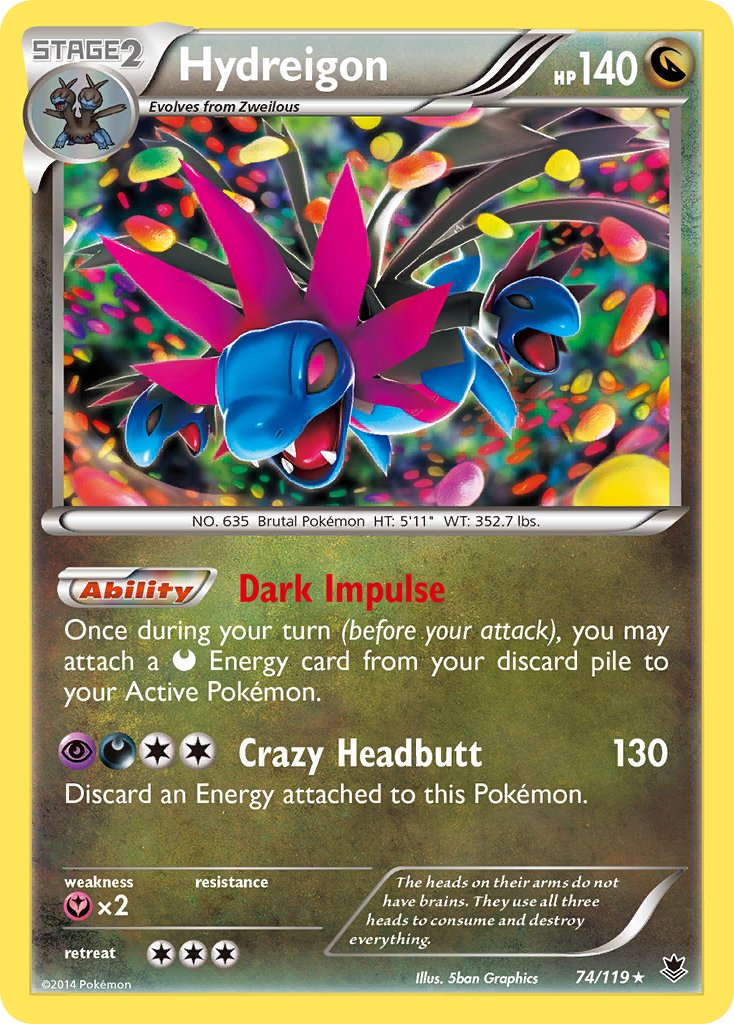 Hydreigon (74/119) (Cosmos Holo) (Blister Exclusive) [XY: Phantom Forces] | Good Games Adelaide SA