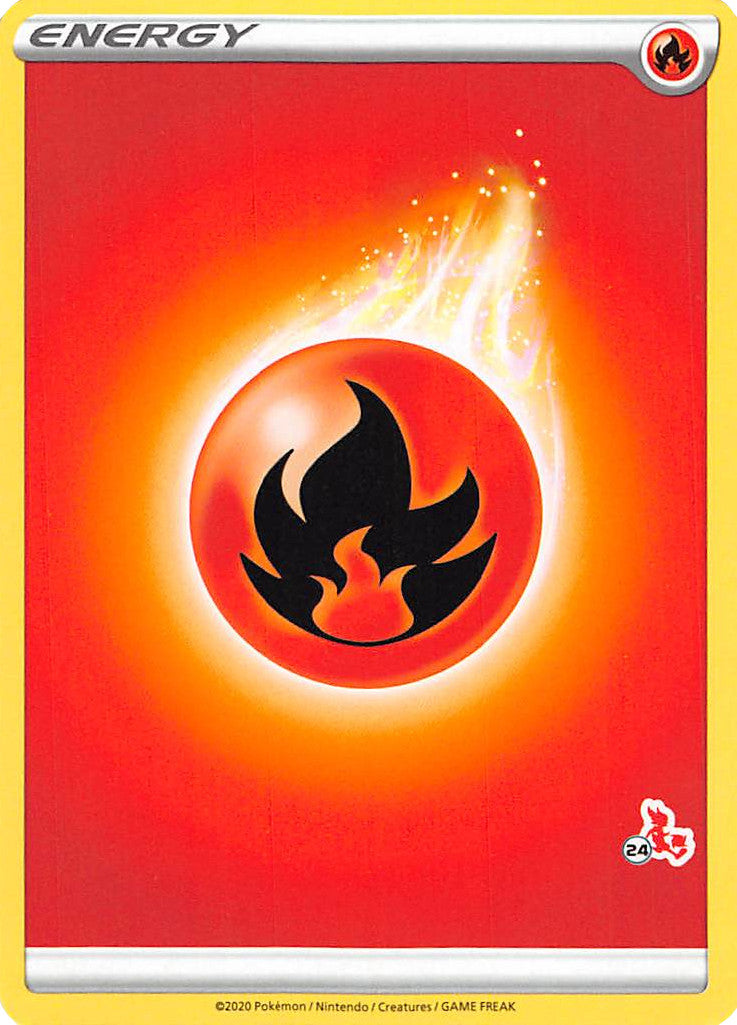 Fire Energy (Cinderace Stamp #24) [Battle Academy 2022] | Good Games Adelaide SA