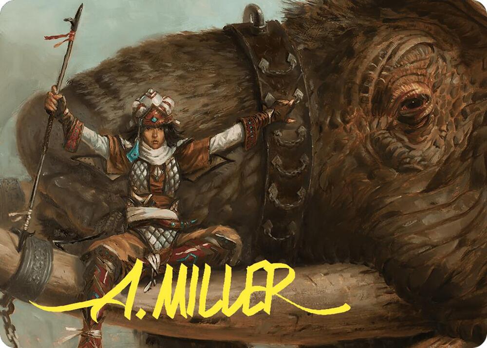 Tuskguard Captain Art Card Gold Stamped Signature 16 (Art Series: Commander Masters)  | Good Games Adelaide SA