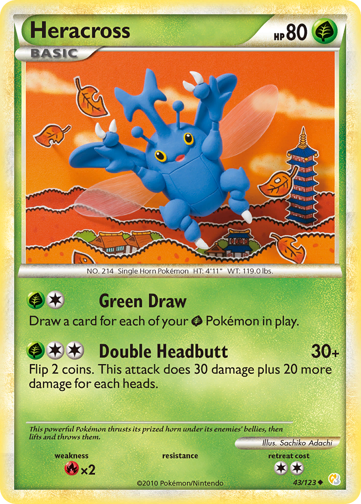 Heracross (43/123) [HeartGold & SoulSilver: Base Set] | Good Games Adelaide SA