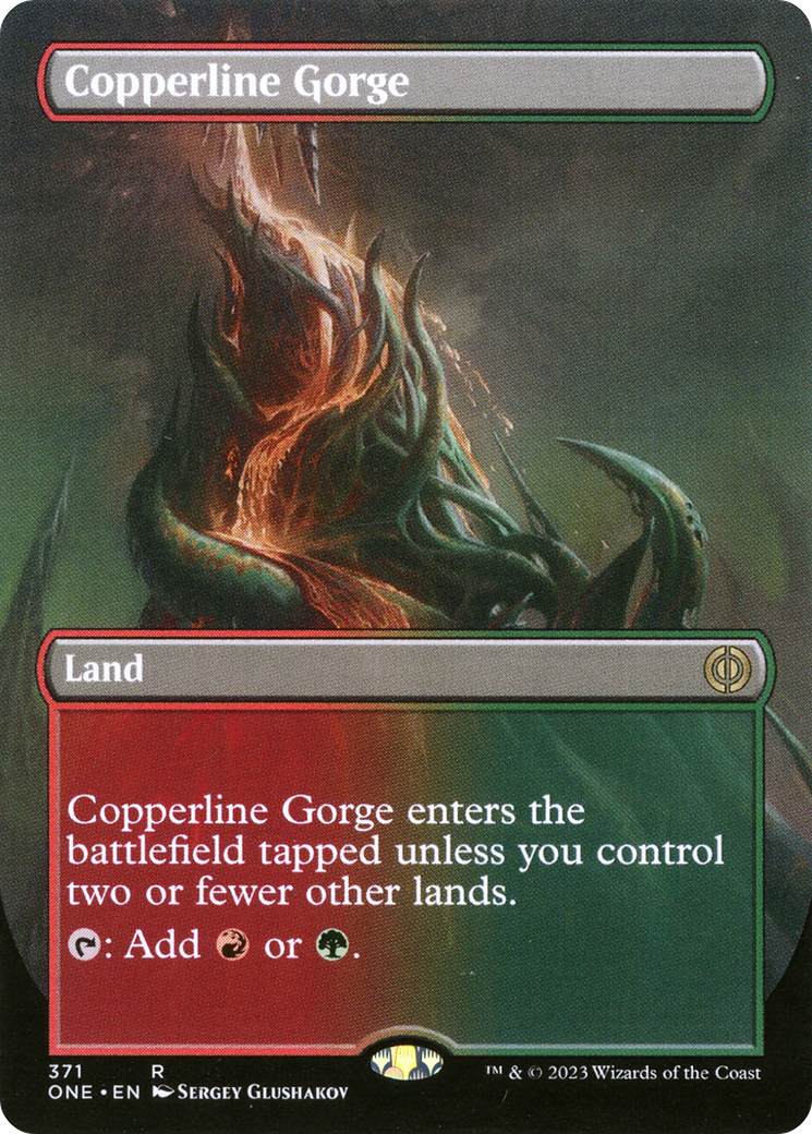 Copperline Gorge (Borderless Alternate Art) [Phyrexia: All Will Be One] | Good Games Adelaide SA