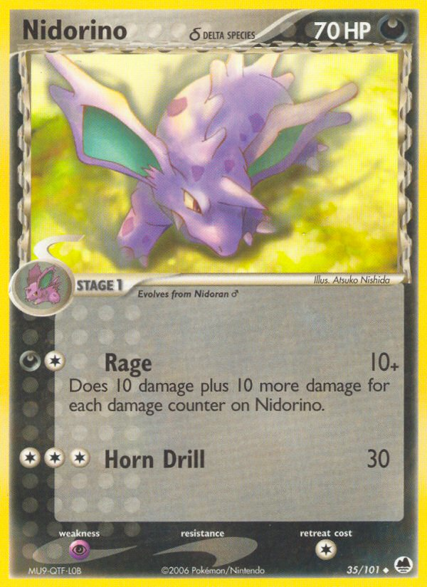 Nidorino (35/101) (Delta Species) [EX: Dragon Frontiers] | Good Games Adelaide SA