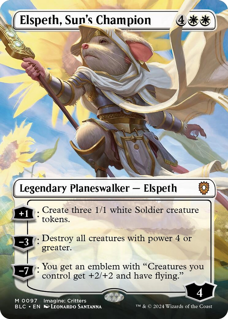 Elspeth, Suns Champion (Borderless) [Bloomburrow Commander] | Good Games Adelaide SA