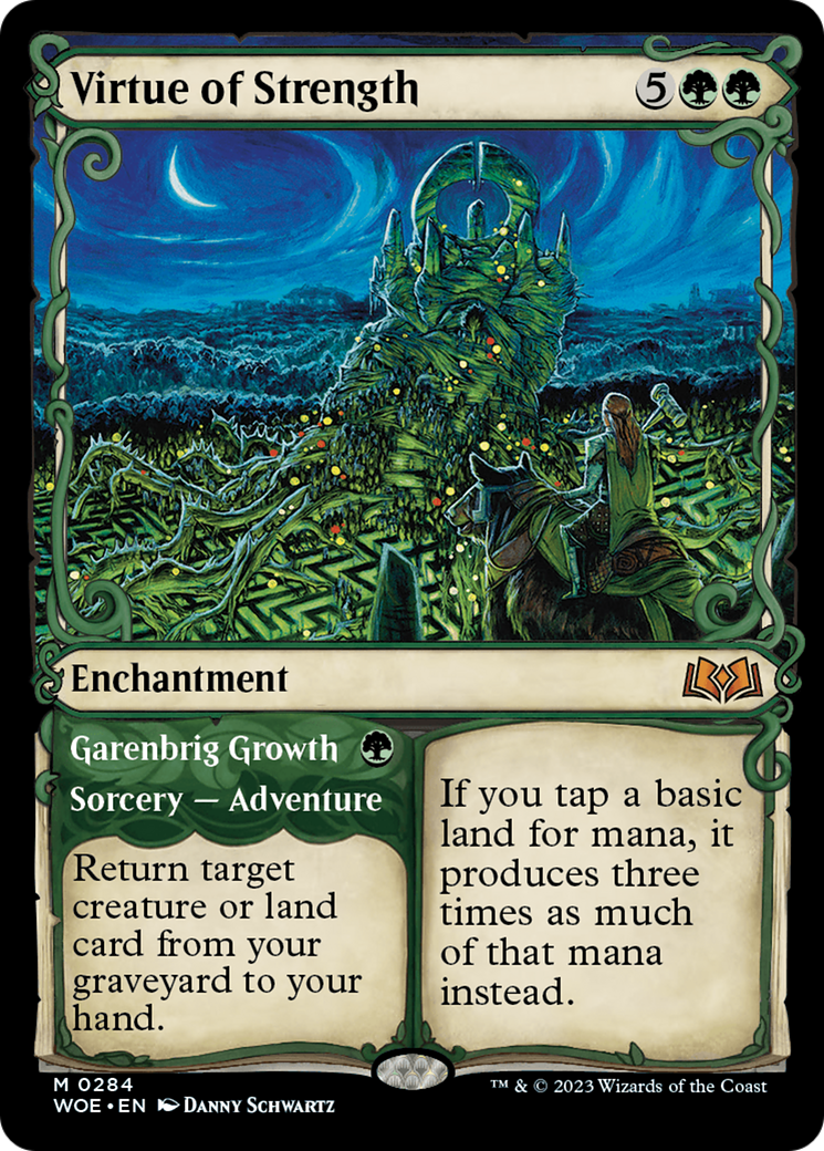 Virtue of Strength // Garenbrig Growth (Showcase) [Wilds of Eldraine] | Good Games Adelaide SA
