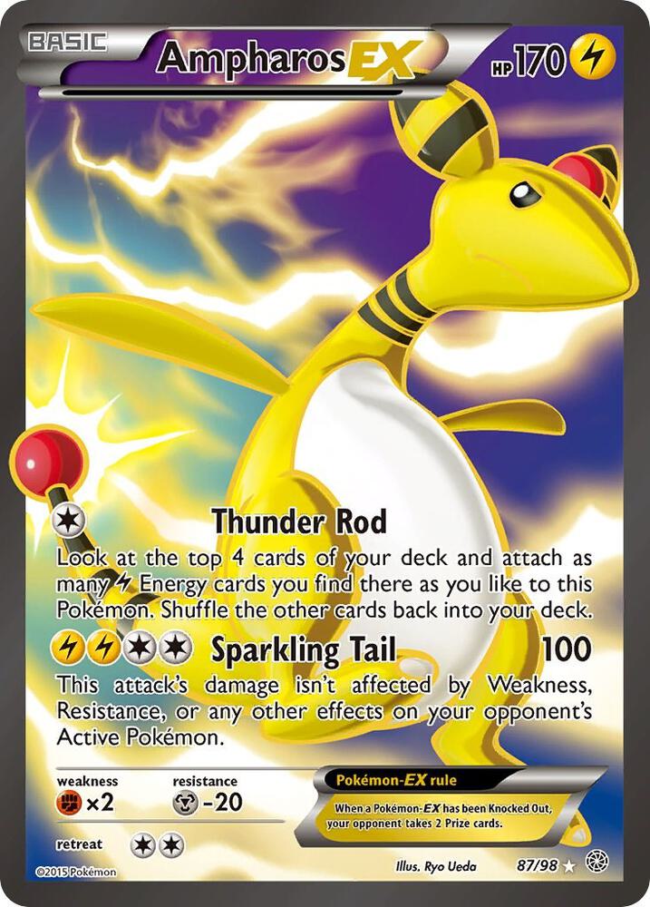 Ampharos EX Full Art 87/98 (XY - Ancient Origins)  - Holofoil | Good Games Adelaide SA