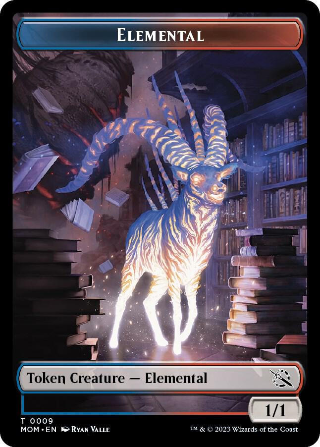 Elemental 0009 Spirit 0013 Double Sided Token 2 // 13 (March of the Machine)  - Foil | Good Games Adelaide SA
