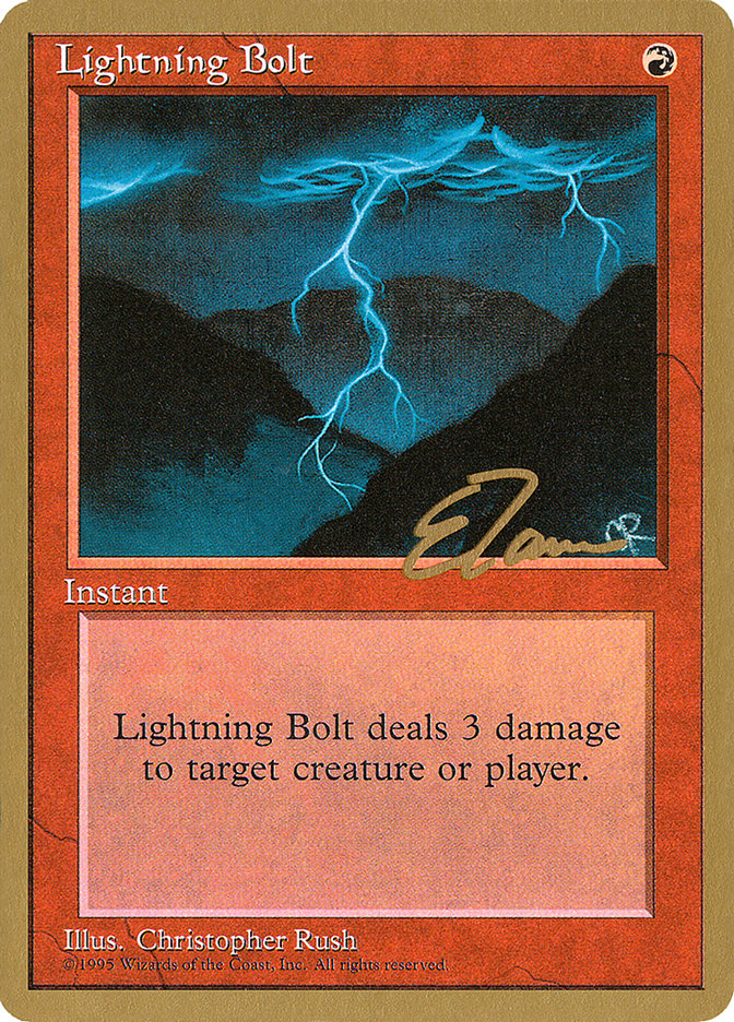 Lightning Bolt (Eric Tam) [Pro Tour Collector Set] | Good Games Adelaide SA